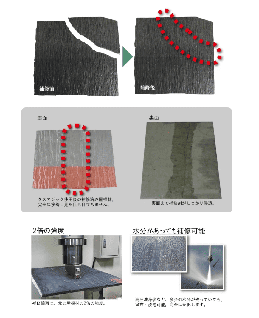 屋根のひび割れ補修について